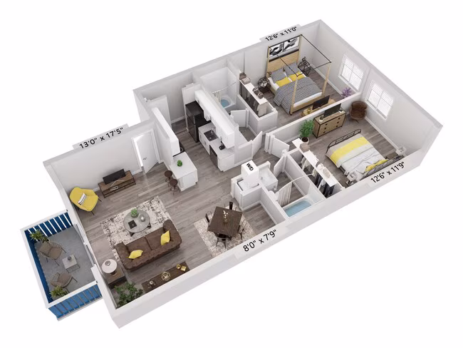 B1 | 2x2 | Small 2135 2135 floor plan